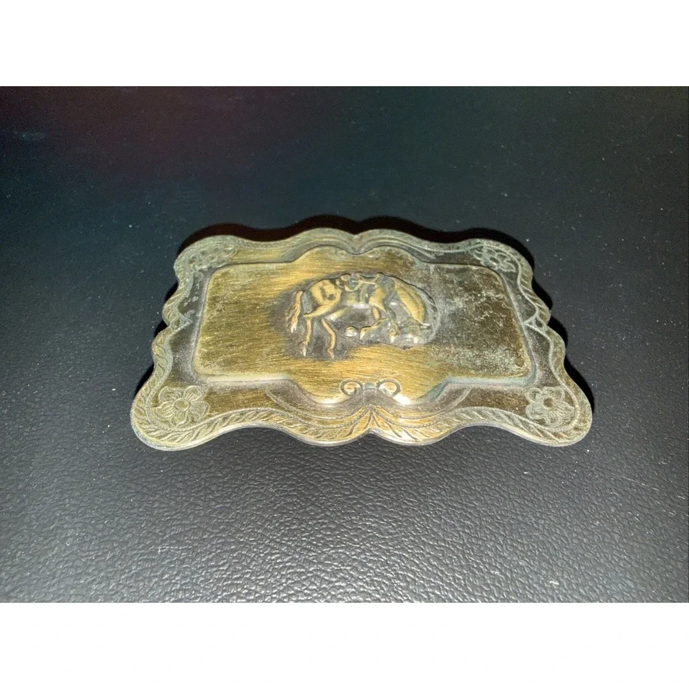 Brass- Bronze Color Tone bucking bronco belt buckle